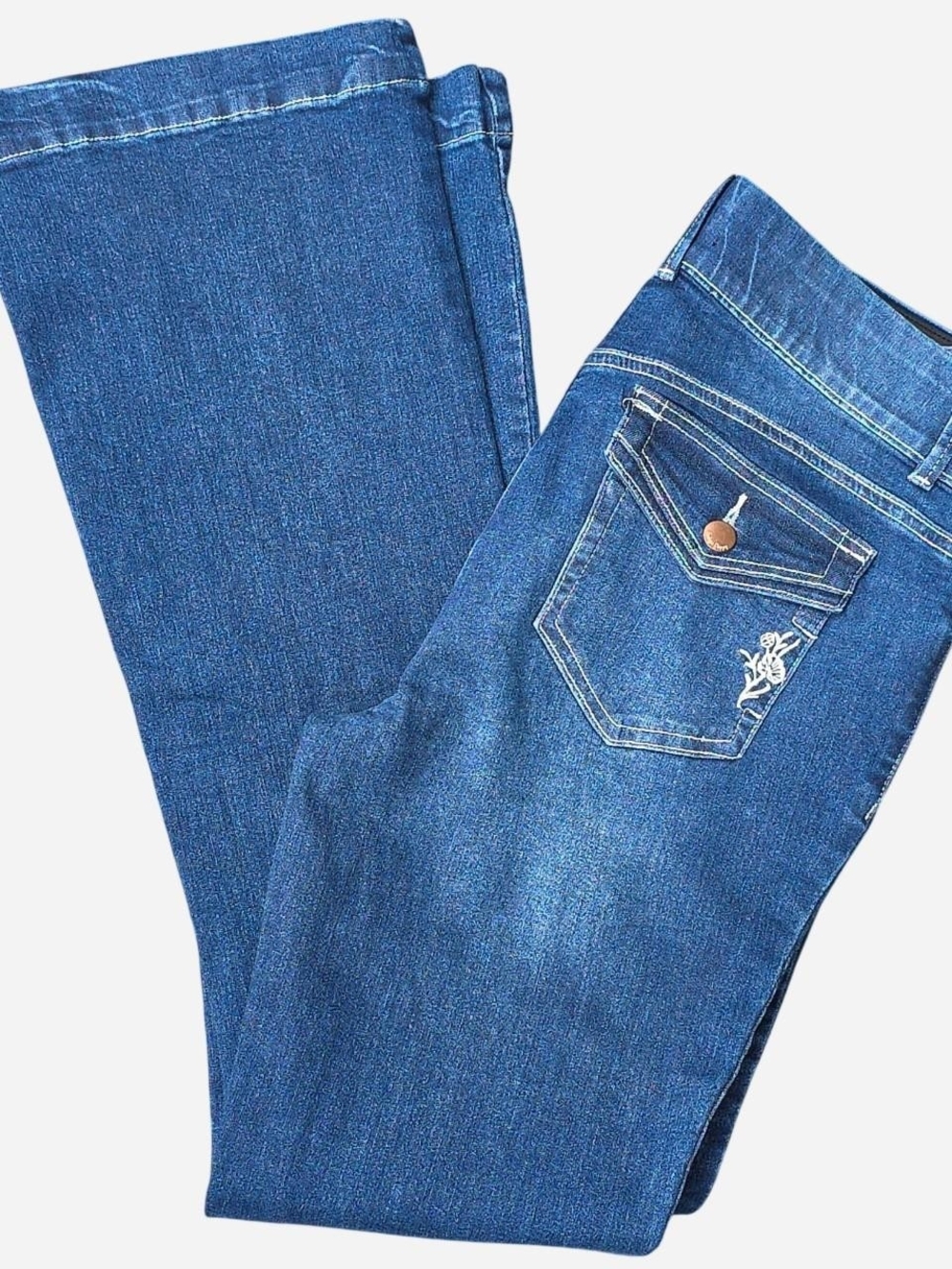 Indigo Poppy Tummy Control Bootcut Jeans - Size 10